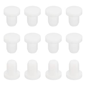uxcell シリコンゴム製ソリッドプラグ ソフトフレキシブルストッパー 5-5.5mm穴用 ホワイト 12個
