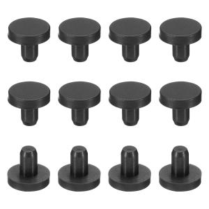 uxcell シリコンゴム製ソリッドプラグ ソフトフレキシブルストッパー 4.5-5mm穴用 黒 12個