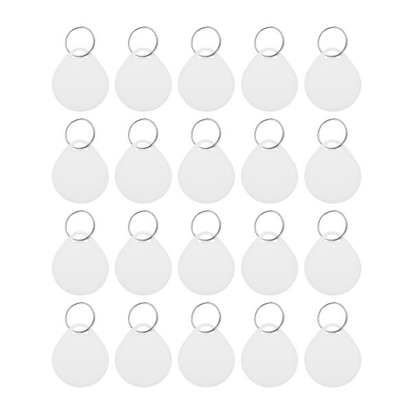 uxcell PATIKIL 20個のプラスチック製キータグ 丈夫なラウンドホワイト製品識別ラベルス...