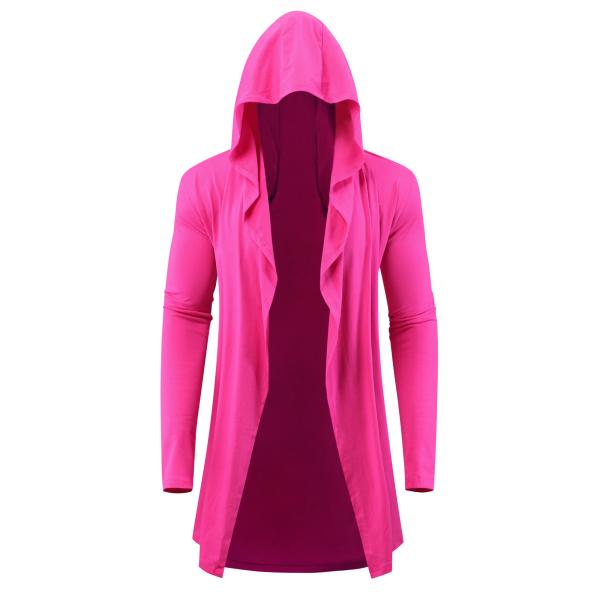 Lars Amadeus メンズ フード付きカーディガン 軽量ショールカラー 長袖 オープンフロント...