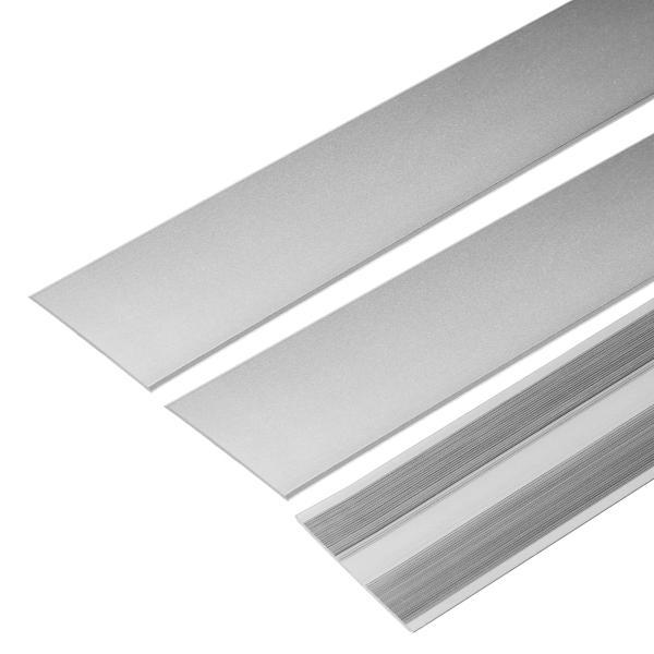 uxcell 3枚組アルミニウムフラットモールディング床用トランジションストリップ、2インチx3フィ...