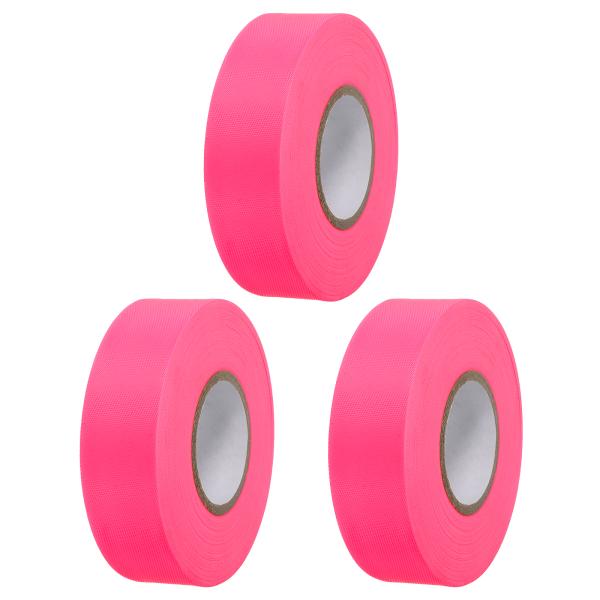 PATIKIL フラッグテープ 1"x148' 3パック PVC 非粘着性ネオンマーキングテープ 木...