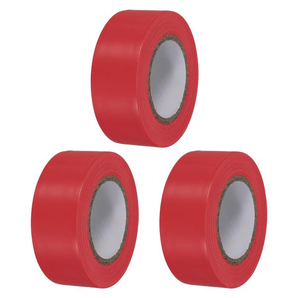 uxcell PATIKIL フラッグテープ 1.2"x148' 3パック PVC 非粘着性ネオンマ...