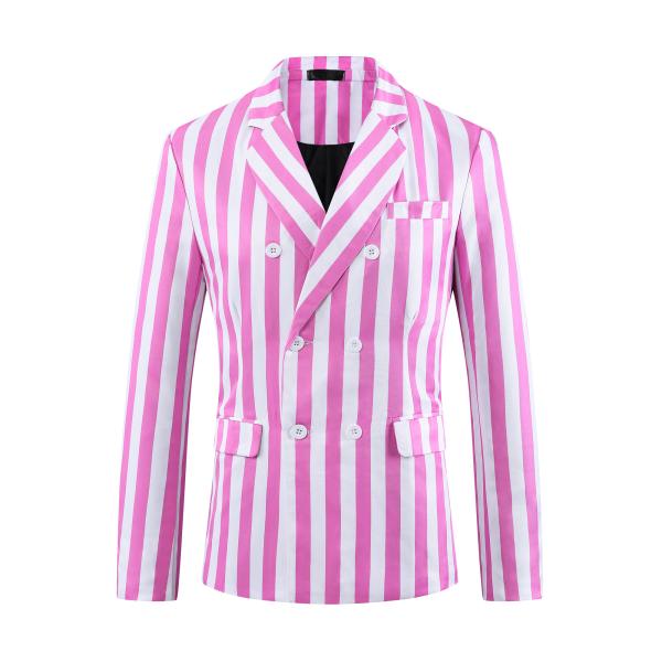 Lars Amadeus メンズ ストライプブレザー ピークラペル スポーツコート ビジネスストライ...