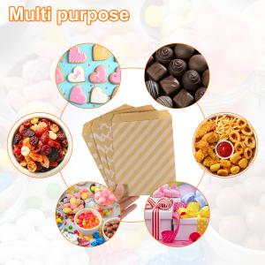 uxcell 100個のクラフト紙お菓子袋 6...の詳細画像5