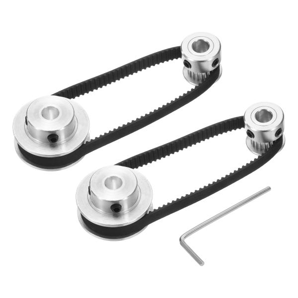 uxcell 2セットGT-2同期ホイール20&amp;40歯6.35mmボア アルミ合金タイミングプーリー...