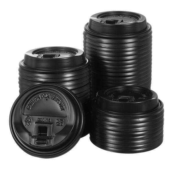 uxcell 使い捨てコーヒーカップの蓋 プラスチック蓋 8OZコーヒーカップ用 冷たい飲み物と温か...