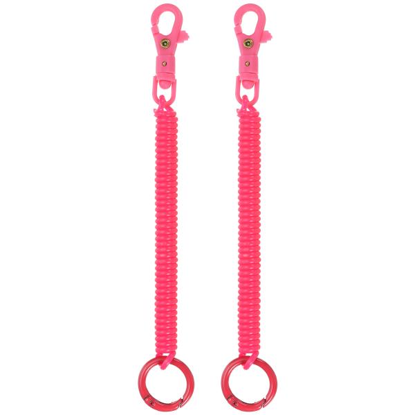 PATIKIL リトラクタ ブルコイルスプリングキーチェーン 2個入り 紛失防止キーチェーンホルダー...