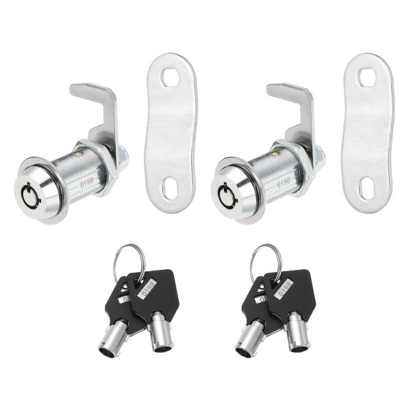 uxcell キー付き1-1/8"キャビネットロック 2パック カム交換ロックシリンダー  郵便受け...