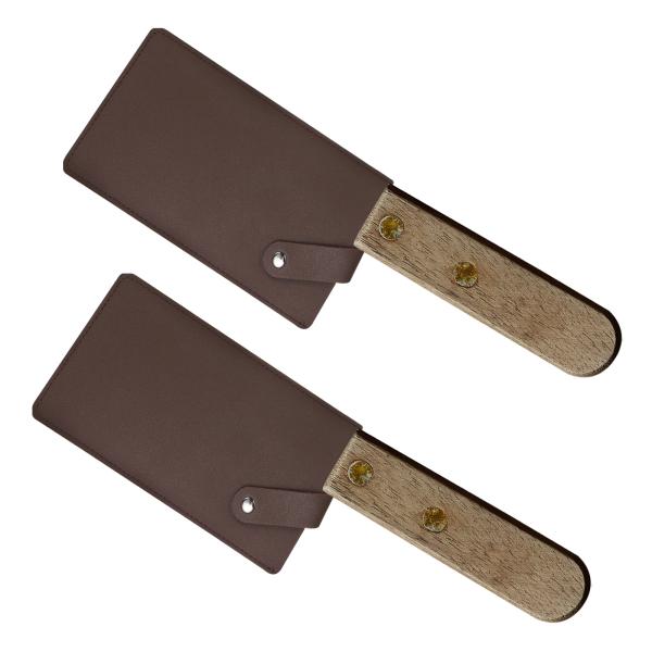 PATIKIL PUレザーナイフミートクリーバーシース 2パック防水シェフナイフガードワイドナイフプ...