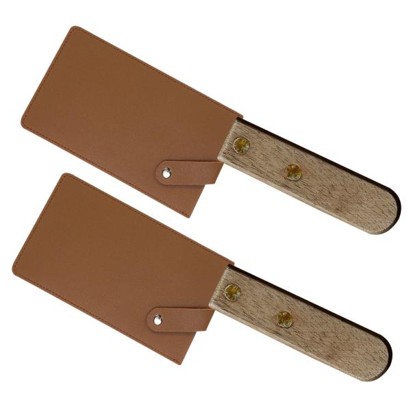 PATIKIL PUレザーナイフミートクリーバーシース 2パック防水シェフナイフガードワイドナイフプ...