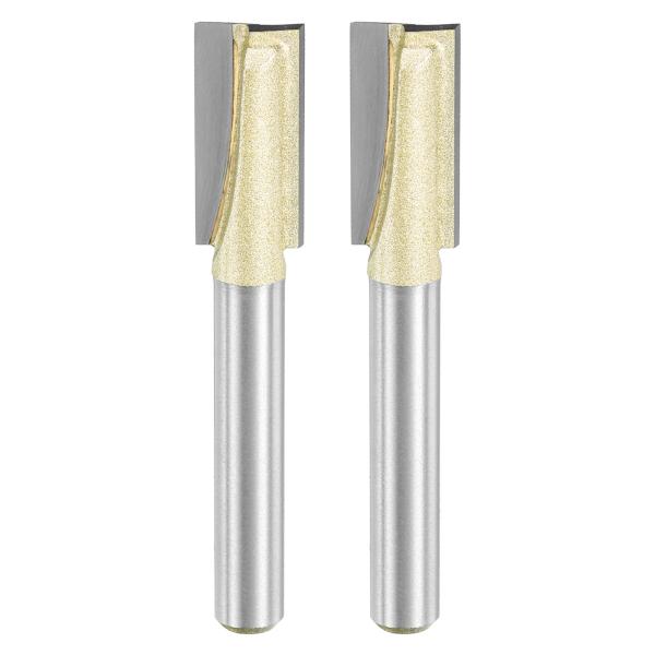 uxcell 2個セット ボトムクリーニングルータービット3/8"直径1/4"シャンクカーバイド先端...