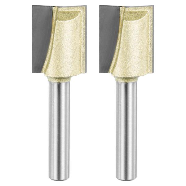 uxcell 2個セット ボトムクリーニングルータービット5/8"直径1/4"シャンクカーバイドチッ...