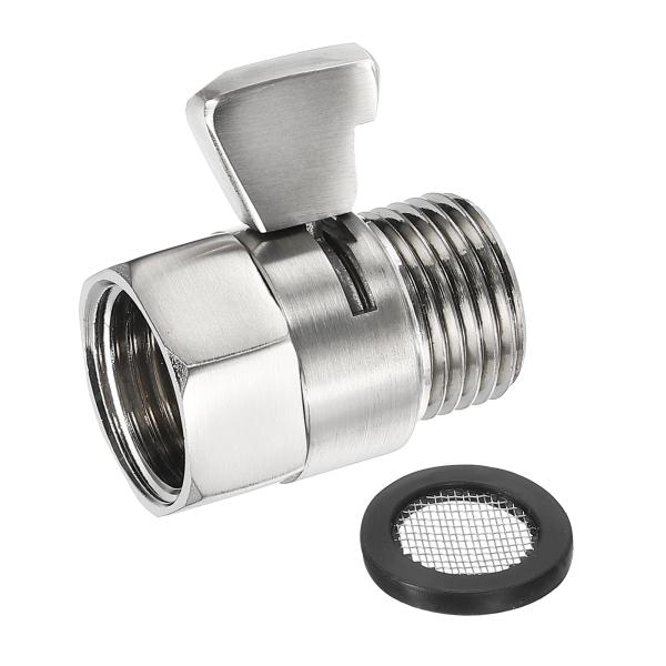 uxcell すいりゅう制御バルブ 1個 G1/2" シャワーヘッドシャットオフバルブ 真鍮製水圧調...