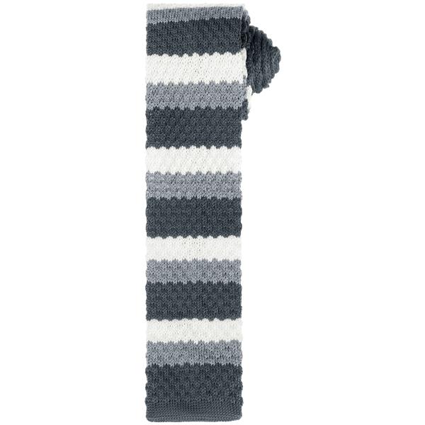 Elerevyo メンズ ニットタイ ストライプ スクエアエンドネック カラフル スキニーニットタイ...