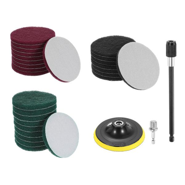 uxcell 27枚セット 5インチ ナイロン製 ホープ式研磨パッド 240/400/800グリット...