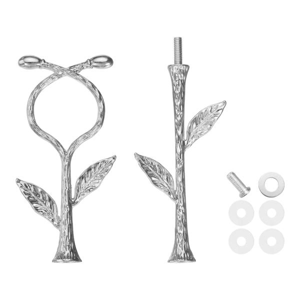 uxcell 2段ケーキトレイスタンドハンドル メタルケーキスタンドホルダーカップケーキデザートプレ...