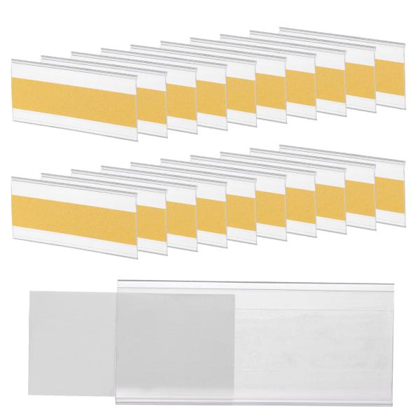 uxcell 50個 セルフアドヘーシブラベルホルダーシェルフタグ 3.5 x 1.7"シェルフスト...