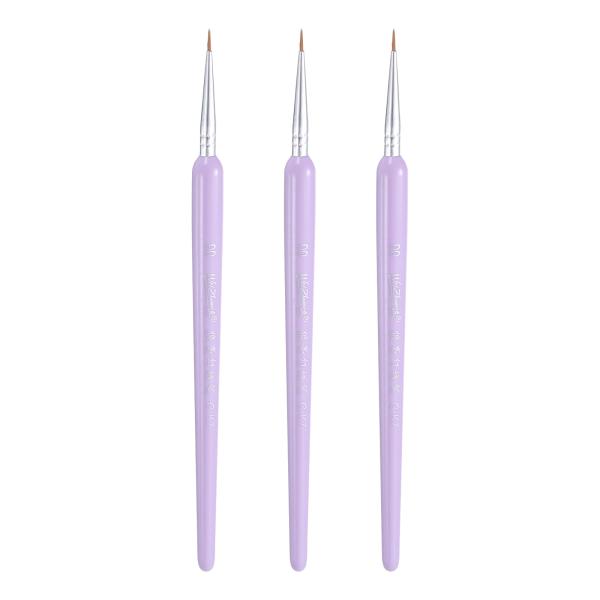 uxcell 3個のディテールペイントブ ラシ8mmポイ ントチップナイロンヘアミニチュアペイントブ...