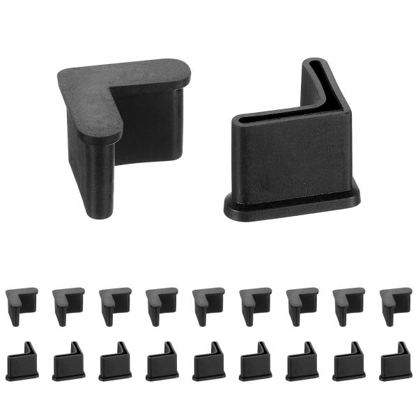 uxcell 20個1&quot;x1&quot;ラバーフットパッドカバー L字型家具角パッドレッグキャップエンドカバー...