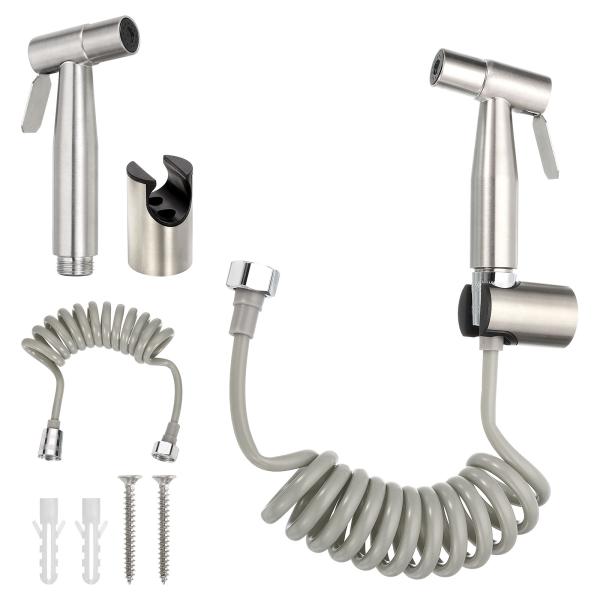 uxcell トイレ用ハンドヘルドビデスプレーヤー、ステンレススチールビデットアタッチメントビデット...