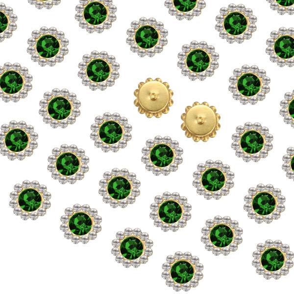 uxcell 100個の縫い付け用ラインストーン 10mmの花の爪ラインストーンクリ スタルガラスメ...