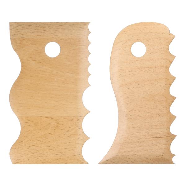 uxcell 2個 陶器リブトリミングツールビーチ陶器プロファイルウェーブデザインシェイピングテク ...