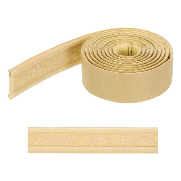 uxcell 3D ウォールエッジング セルフアドヒーシブ 90"x1.57" フレキシブル ピール...