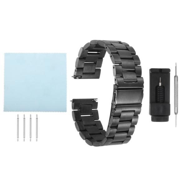 uxcell 22mm クイックリリース メタル フォールディング ウォッチストラップ ダブルロック...