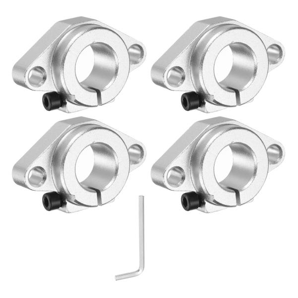 uxcell 16mm径シャフト用 アルミニウム製リニアロッドレールシャフトサポート4個 CNCマシ...