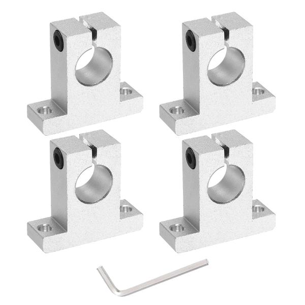 uxcell 16mm径シャフト用 アルミニウム製リニアロッドレールシャフトサポート4個 3Dプリン...