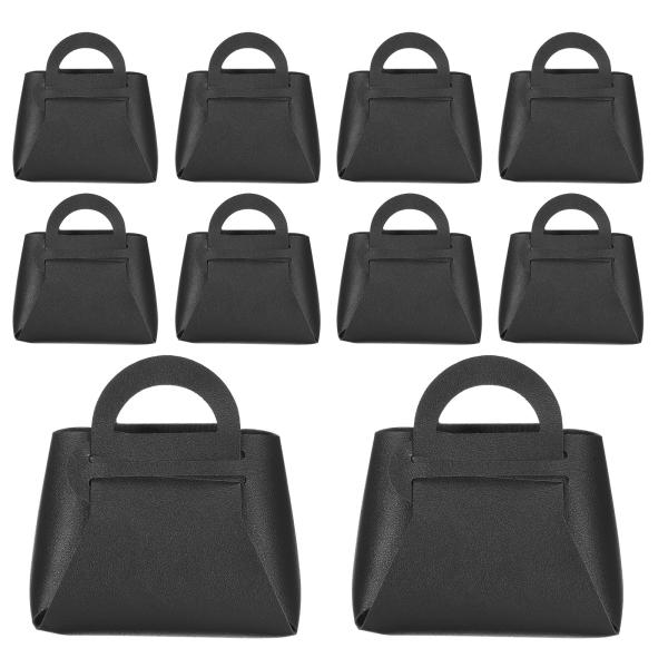uxcell 10個セット PUレザー 黒 ギフトボックス ハンドル付き 4 x 2 x 4.3イン...