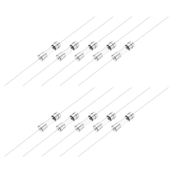 uxcell 6.3A 250V ガラスヒューズ 5x20mm タイムディレイヒューズ リードワイヤ...