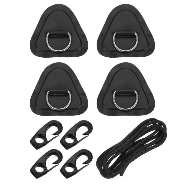 PATIKIL Dリングパッチ 4個3.5" 三角形PVCパッチ ステンレススチールDリング 8.2...