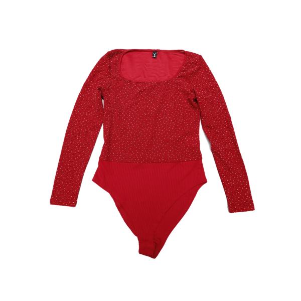 Allegra K レディース パーティーボディスーツ メタリック シャイニー ドット スクエアネッ...