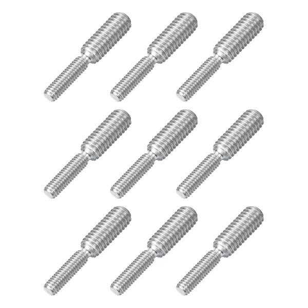 uxcell M4x15mm から M6x15mm ダブルエンドスレッドスタッドボルト 9個 304...
