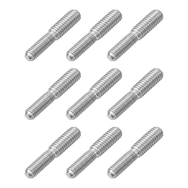 uxcell M5x15mm から M6x15mm ダブルエンドスレッドスタッドネジボルト 9個 3...