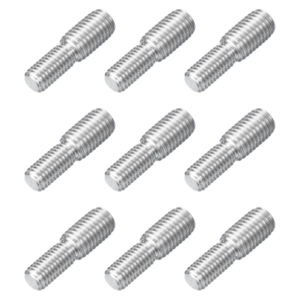 uxcell M10x20mm から M12x20mm ダブルエンドスレッドスタッドボルト 9個 3...