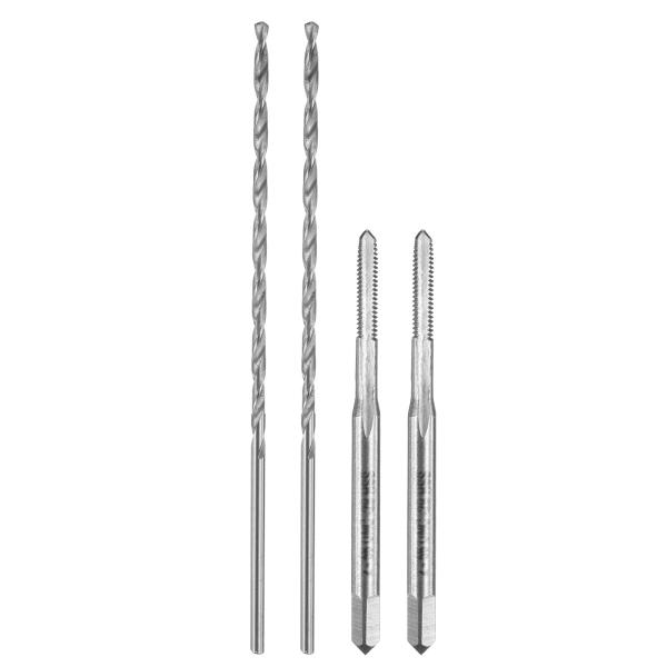 uxcell タップドリル ドリルビット Φ1.8mm マシンハンドタップ 2-56UNC 各2本セ...