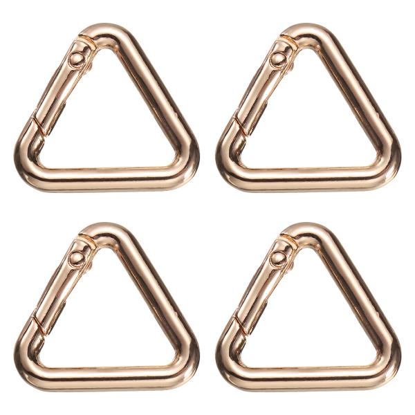 uxcell 4個 三角形スプリングキーリング 1" メタルバックル スプリングスナップクリップ キ...