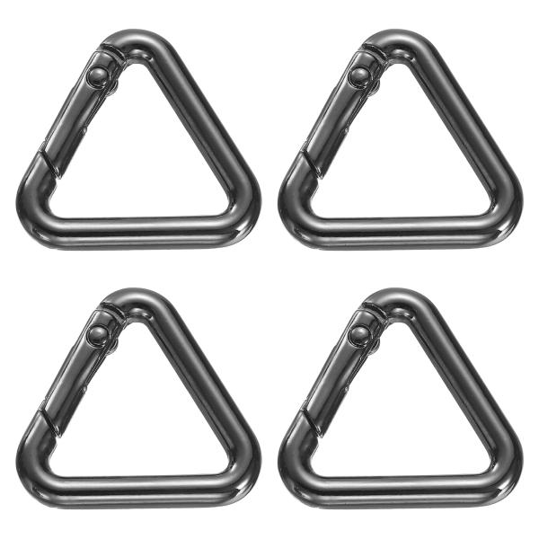 uxcell 4個 三角形スプリングキーリング 1" メタルバックル スプリングスナップクリップ キ...