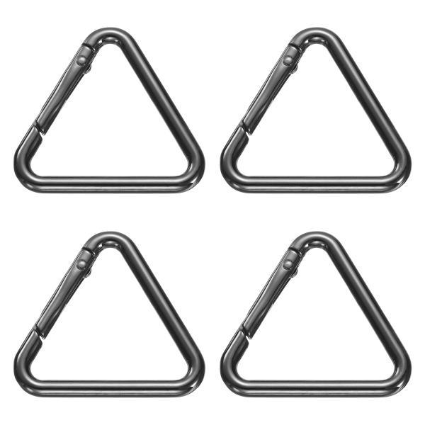 uxcell 4個 三角形スプリングキーリング 1.8" メタルバックル スプリングスナップクリップ...