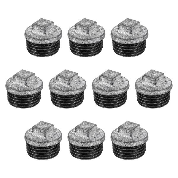 uxcell 10個 1/2" メすぱいププラグフィッティング 四角い頭部かたん鉄パイプ継手エンドキ...
