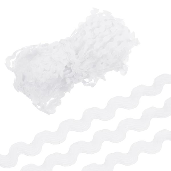 uxcell 29.5ヤード ホワイトリックラッ クトリム5mmウェーブベンディングフリンジトリムレ...