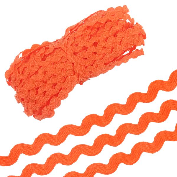 uxcell 29.5ヤード ダークオレンジ リックラッ クトリム5mmウェーブベンディングフリンジ...