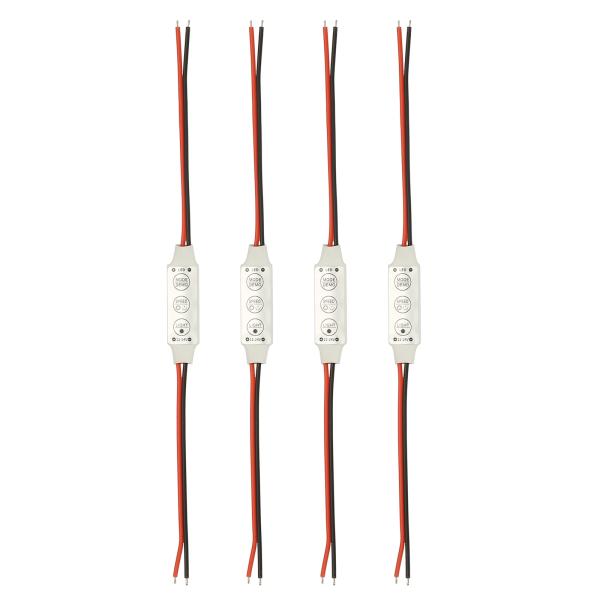 uxcell LE Dストリップコントローラー DC 12V - 24V 6A 3キー ミニ明るさ調...