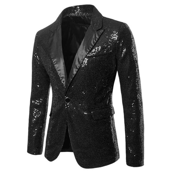 Lars Amadeus コート ブレザー スパンコール ピークドラペル 長袖ジャケット シャイニー...