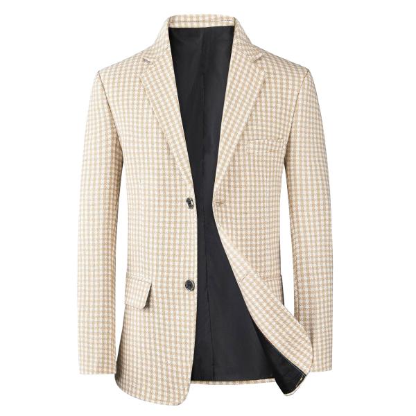 Lars Amadeus メンズ クラシックフィット ビジネス 2ボタン チェック柄 スポーツコート...