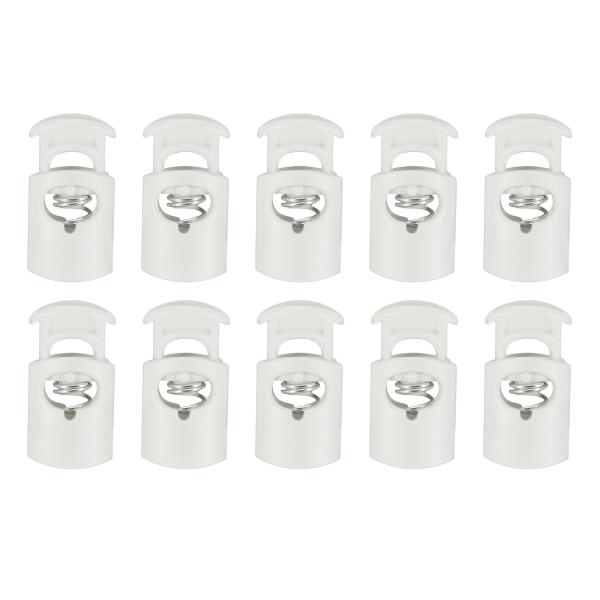 uxcell 10個のプラスチックコードロック、シングルホールスプリングトグルストッパークリップ、ド...
