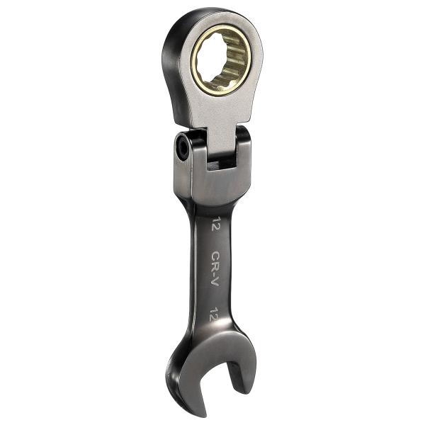 uxcell フレックスヘッドスタビーラチェットコンビネーションレンチ12mmメトリック72ティース...